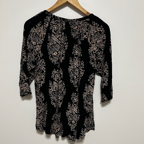 Lucky Brand 2XL/2G Boho Paisley  Flowy 3/4 Length Sleeve lightweight Blouse - Picture 4 of 12